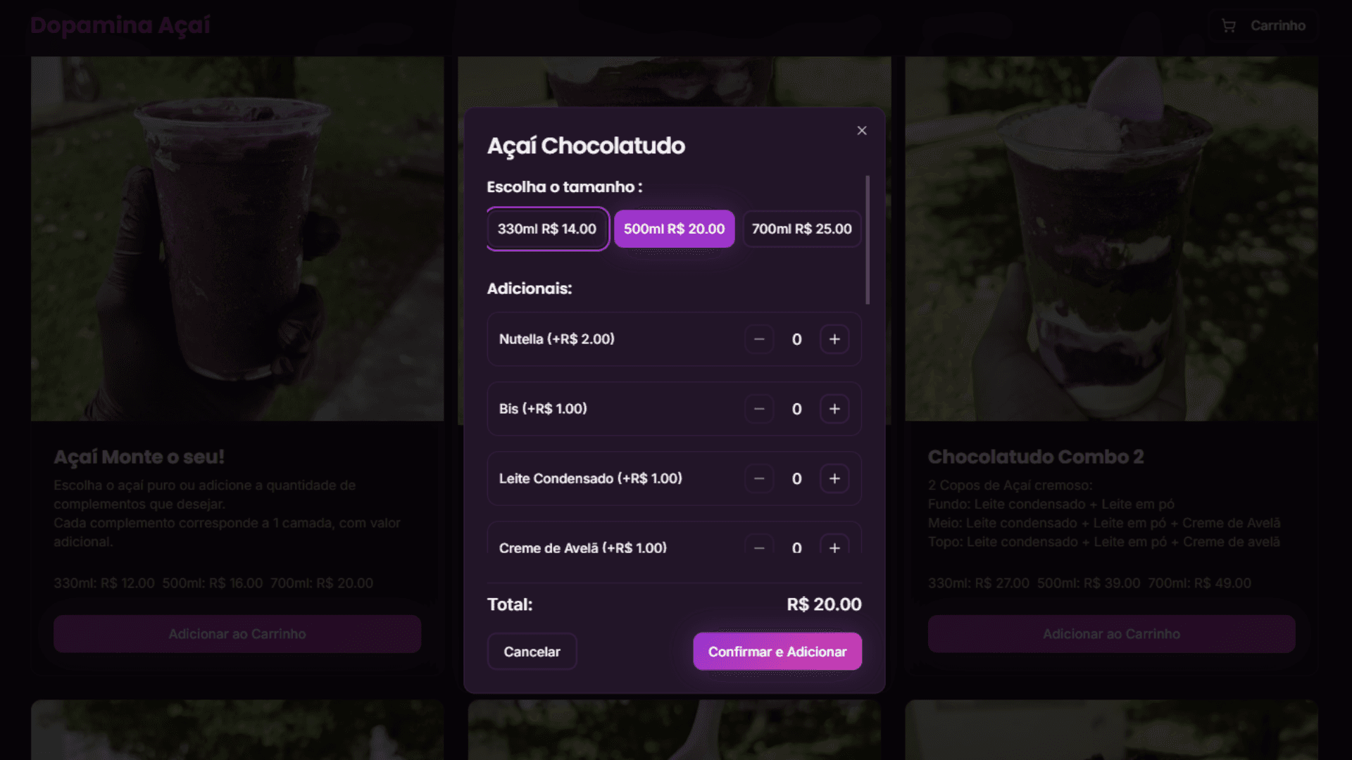 Sistema próprio para restaurante