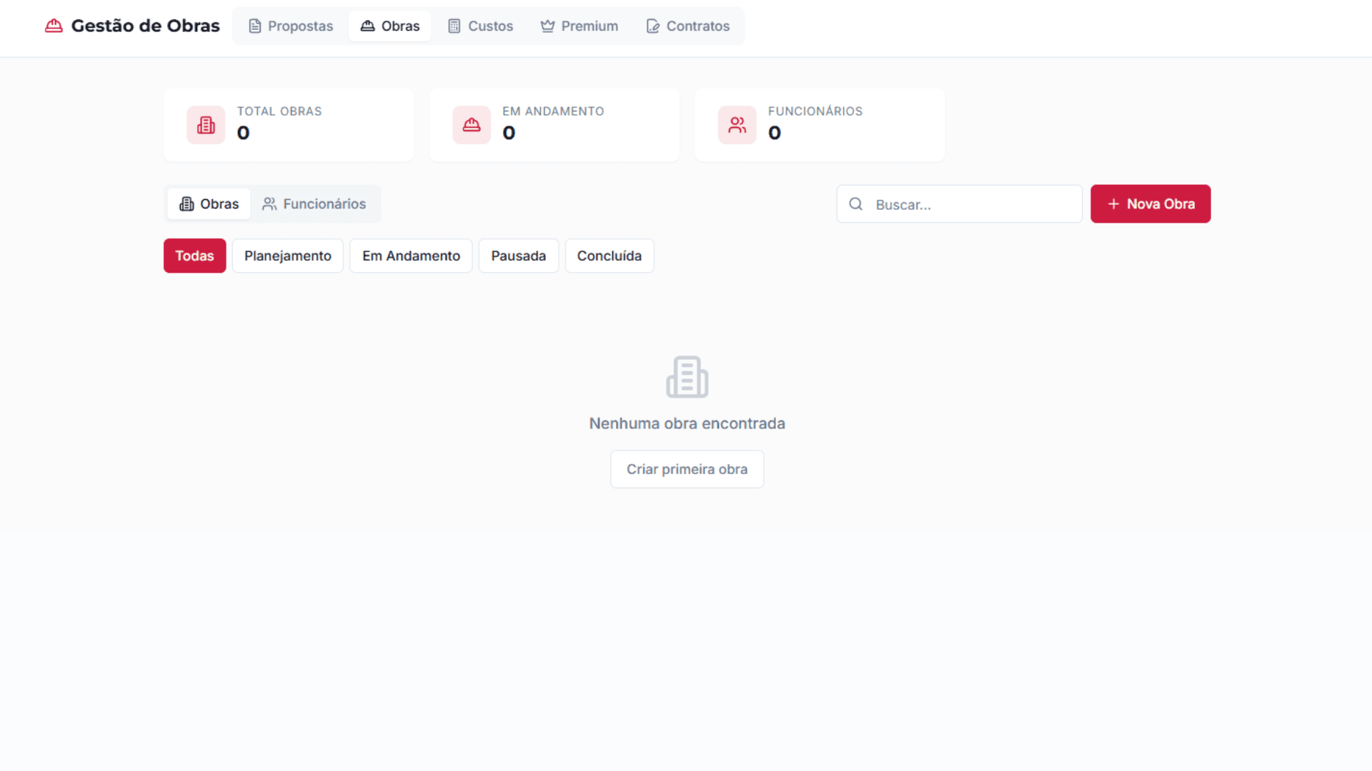 Site e software de empresa de construção feito por Junior Vieira Dev