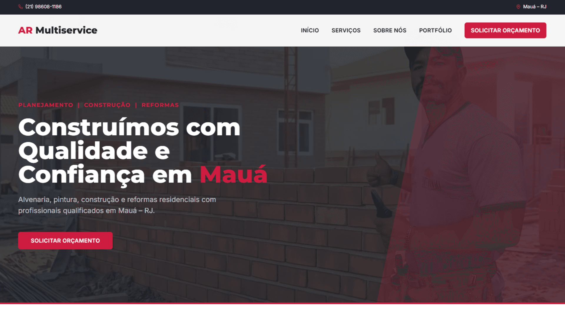 Site institucional para empresa de engenharia