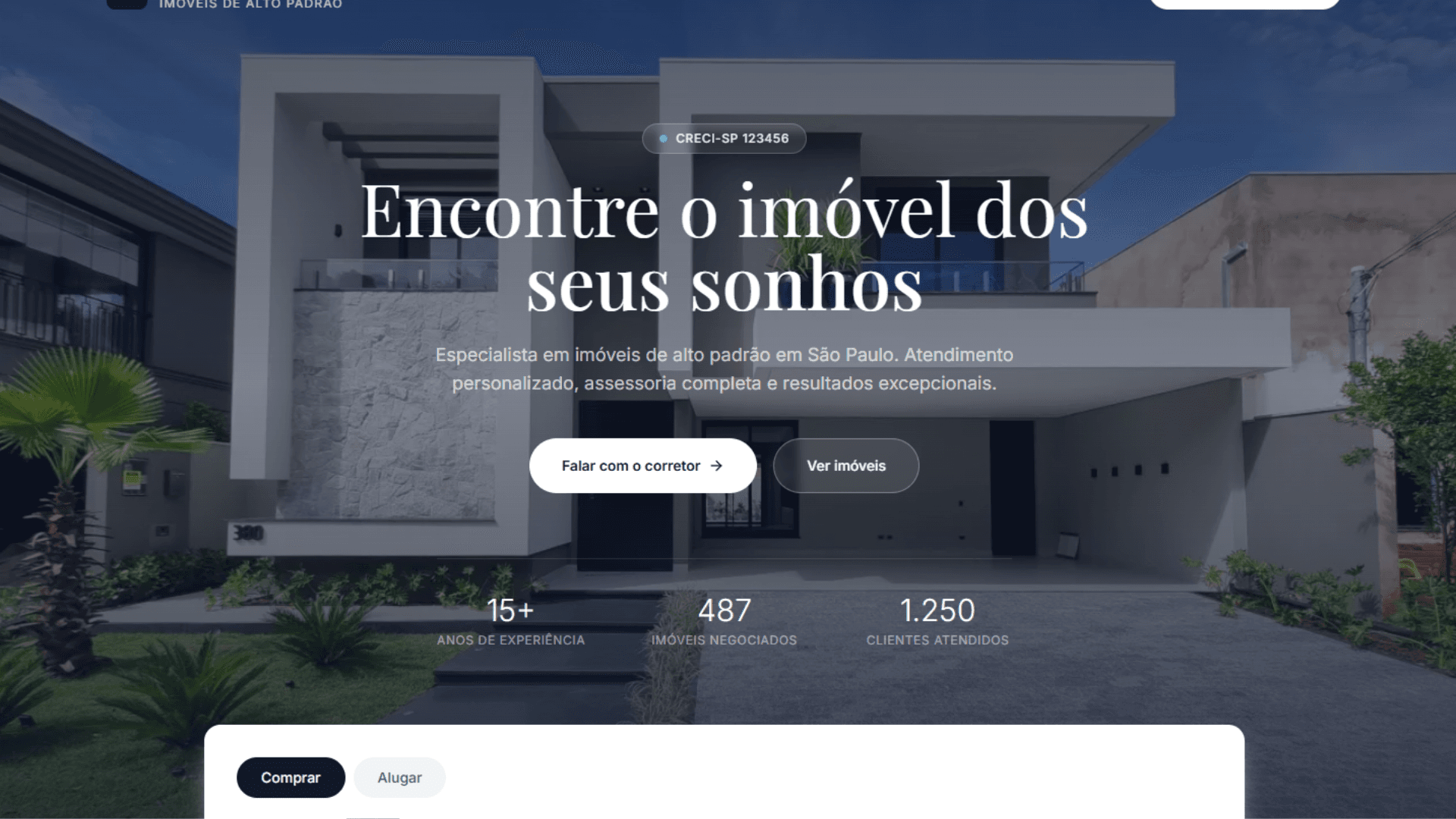 Sistema imobiliário desenvolvido para SEO