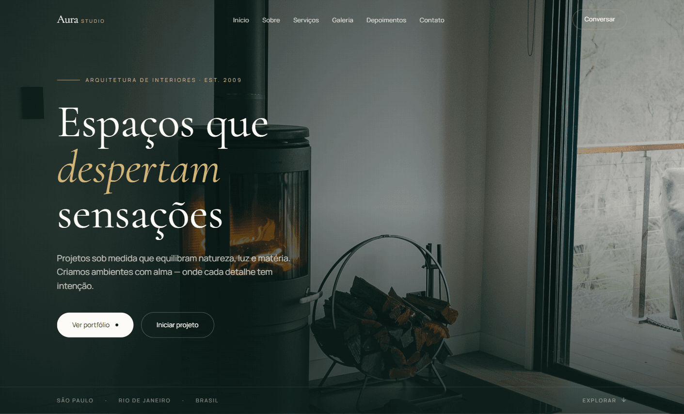 Print do site institucional de construção mostrando formulário de orçamento