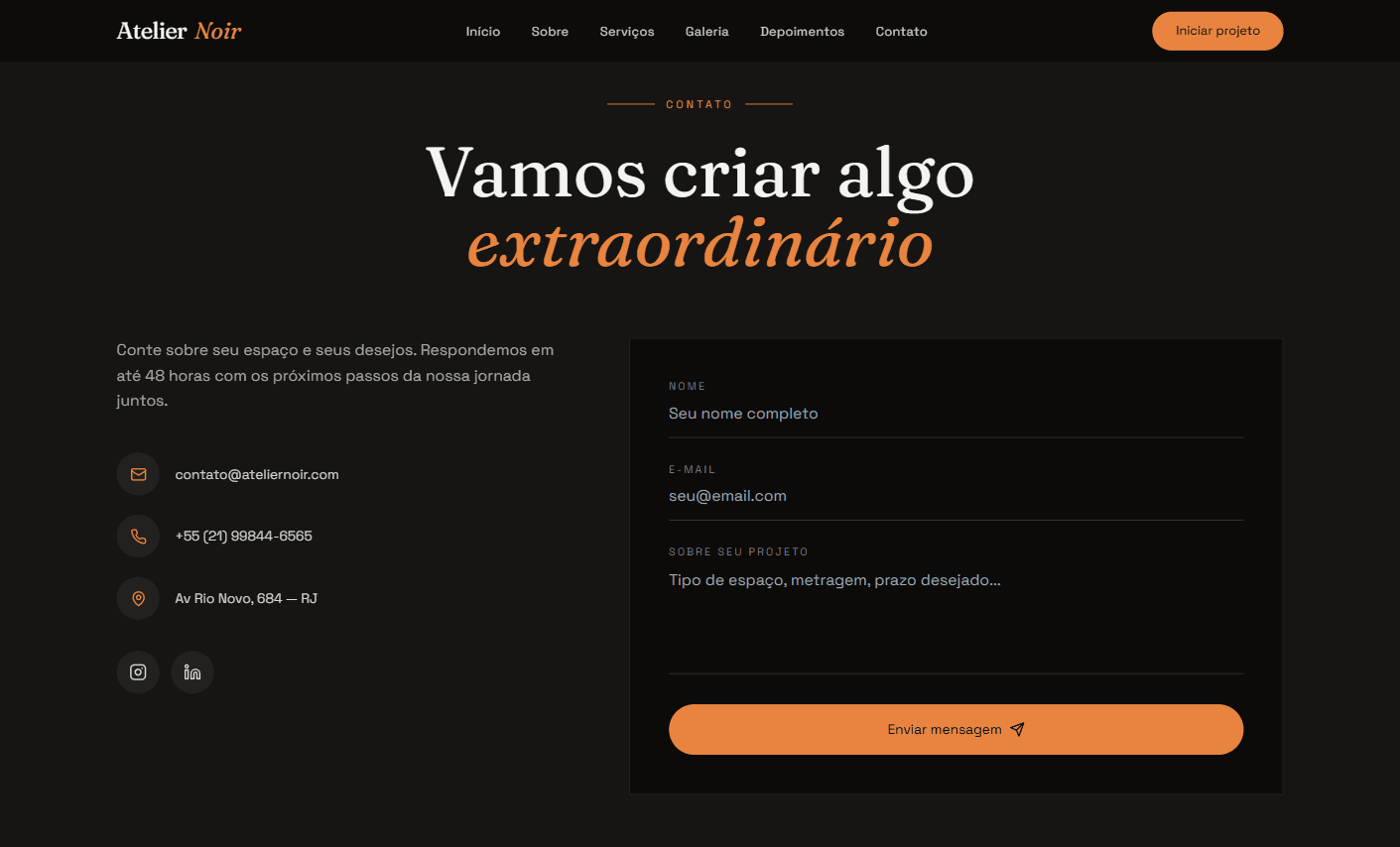 Site e software para escritório de arquitetura feito por Junior Vieira Dev